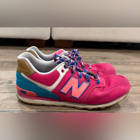 New Balance Shoes - New Balance 574 Pink Teal Retro Sneakers Size 7